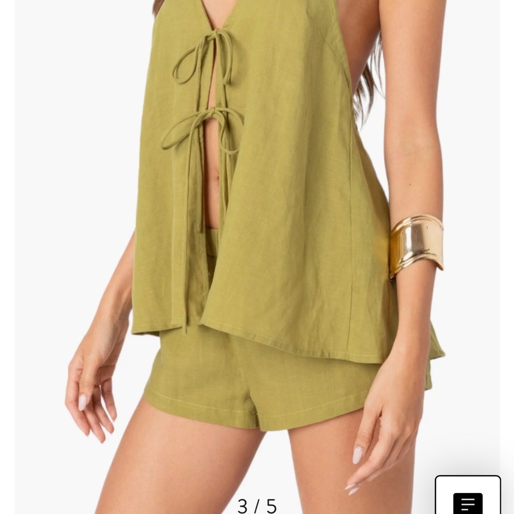 Arden Tie Front Camisole and Cotton Shorts